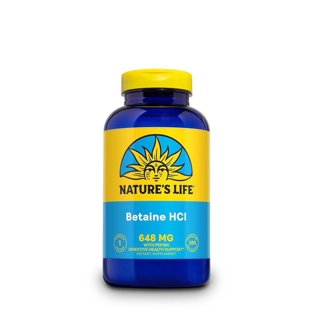 Betaine HCl 648 mg 250 Capsules Nature's Life®