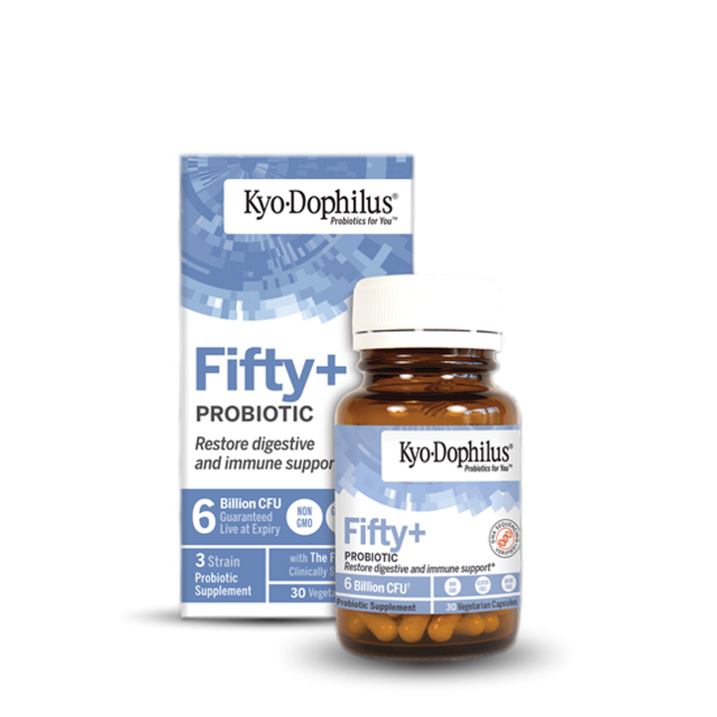 Kyo-Dophilus® Fifty+ Probiotic 6 Billion CFU 30 Vegetarian Capsules Wakunaga, Kyolic
