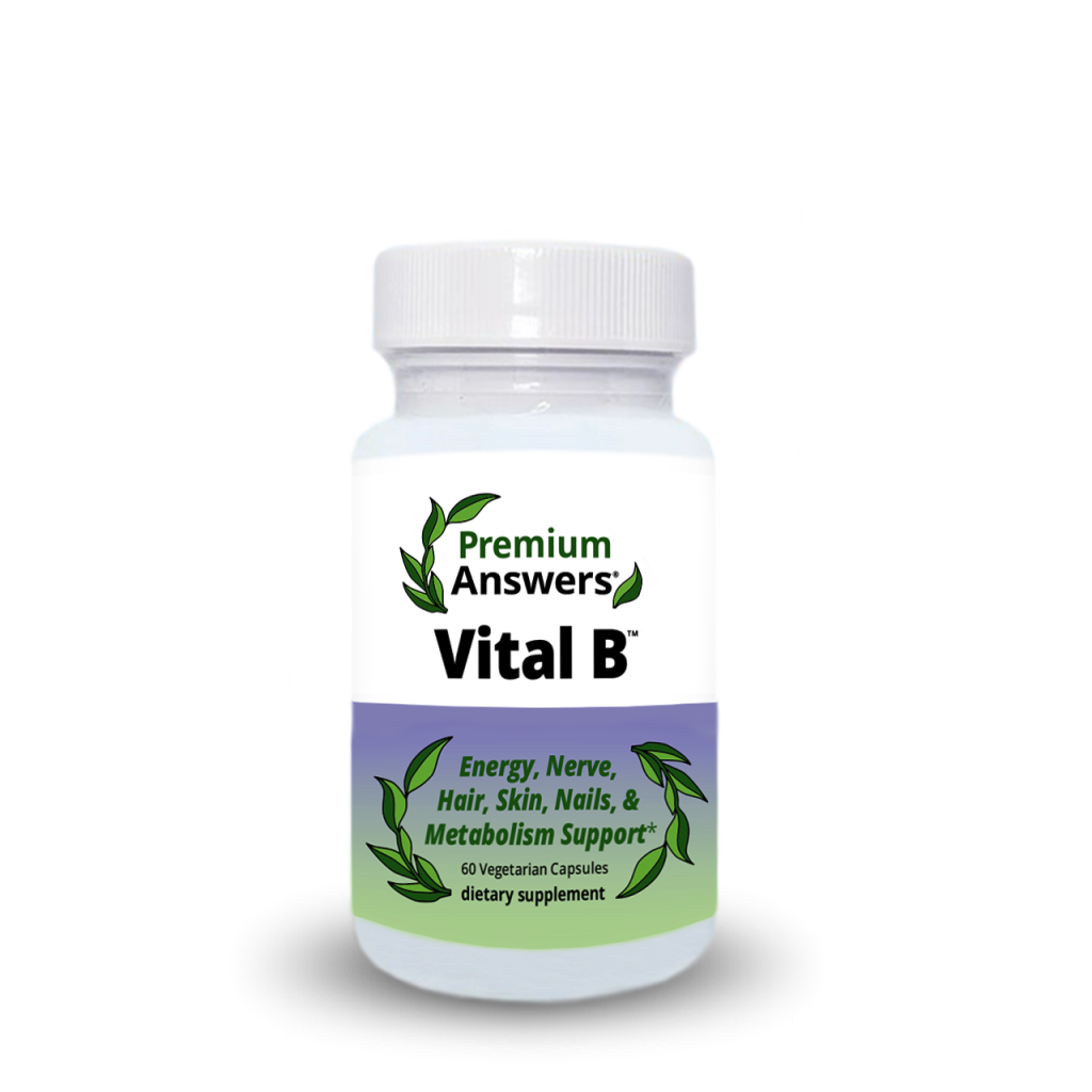 Vital B + High B12, Thiamine HCL B1, & Biotin 60 Vegetarian Capsules Premium Answers, Premium Answers®